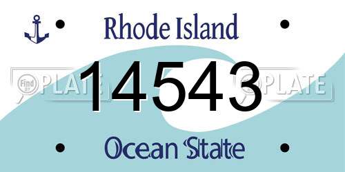 14543 Rhode Island License Plate