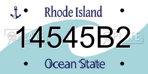 14545B2 Rhode Island License Plate