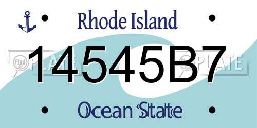 14545B7 Rhode Island License Plate