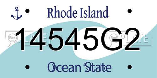14545G2 Rhode Island License Plate
