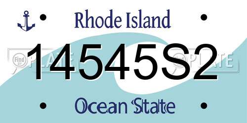 14545S2 Rhode Island License Plate