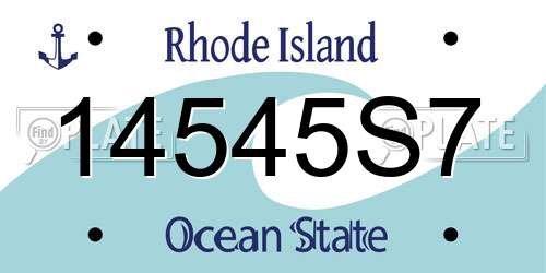 14545S7 Rhode Island License Plate
