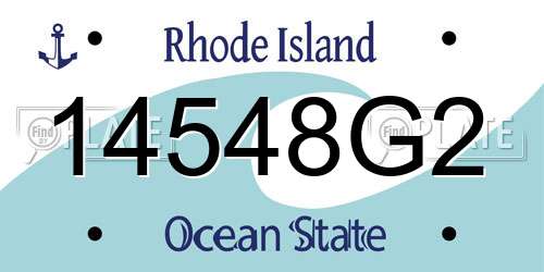14548G2 Rhode Island License Plate