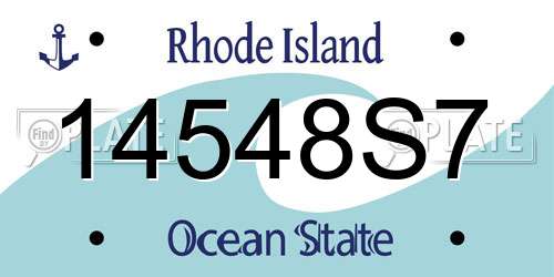 14548S7 Rhode Island License Plate