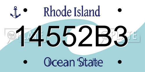 14552B3 Rhode Island License Plate