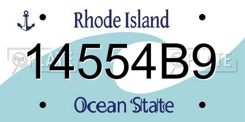 14554B9 Rhode Island License Plate