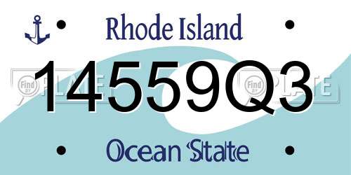 14559Q3 Rhode Island License Plate