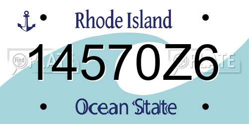 14570Z6 Rhode Island License Plate