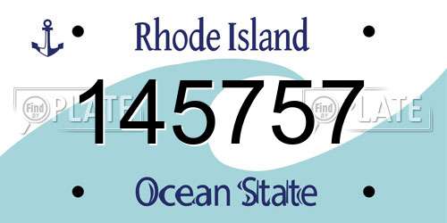 145757 Rhode Island License Plate