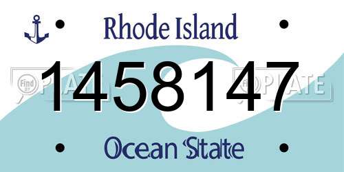 1458147 Rhode Island License Plate