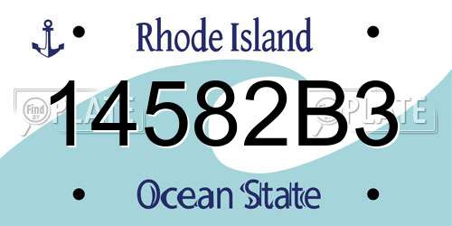 14582B3 Rhode Island License Plate