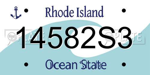 14582S3 Rhode Island License Plate