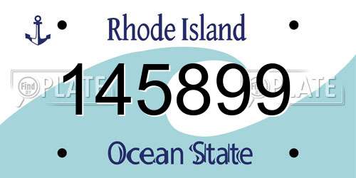 145899 Rhode Island License Plate
