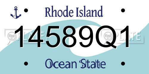14589Q1 Rhode Island License Plate