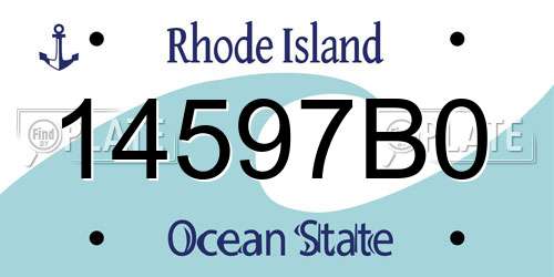 14597B0 Rhode Island License Plate