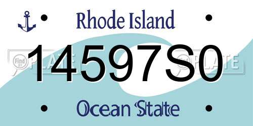 14597S0 Rhode Island License Plate