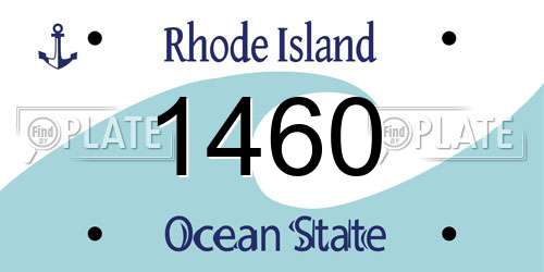1460 Rhode Island License Plate