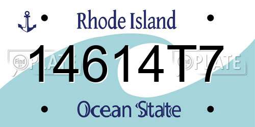 14614T7 Rhode Island License Plate