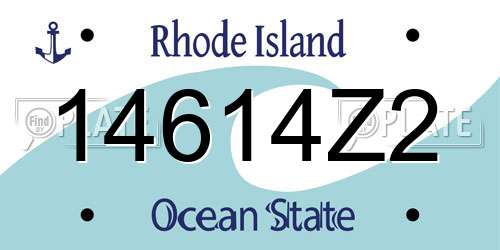 14614Z2 Rhode Island License Plate