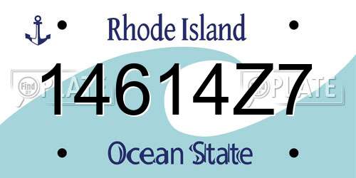 14614Z7 Rhode Island License Plate