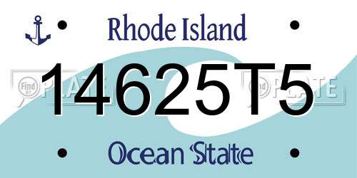 14625T5 Rhode Island License Plate