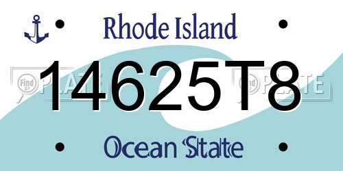 14625T8 Rhode Island License Plate