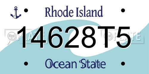 14628T5 Rhode Island License Plate