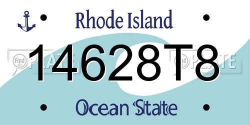 14628T8 Rhode Island License Plate