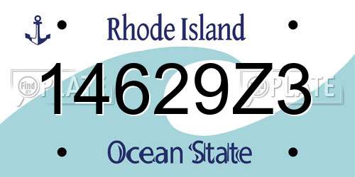 14629Z3 Rhode Island License Plate
