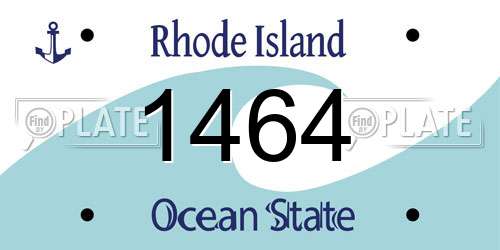 1464 Rhode Island License Plate