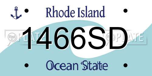 1466SD Rhode Island License Plate