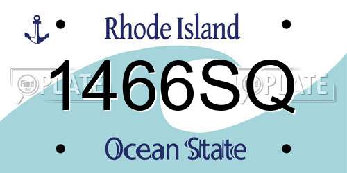 1466SQ Rhode Island License Plate