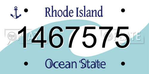 1467575 Rhode Island License Plate
