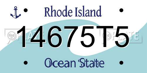 14675T5 Rhode Island License Plate