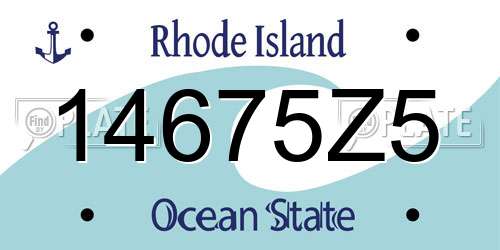 14675Z5 Rhode Island License Plate