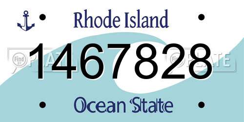 1467828 Rhode Island License Plate