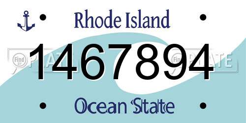 1467894 Rhode Island License Plate