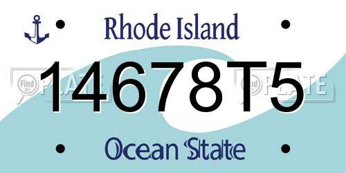 14678T5 Rhode Island License Plate
