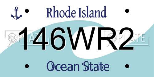 146WR2 Rhode Island License Plate