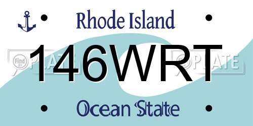 146WRT Rhode Island License Plate
