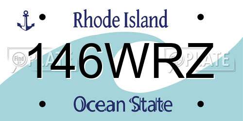 146WRZ Rhode Island License Plate