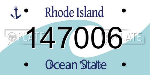 147006 Rhode Island License Plate