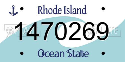 1470269 Rhode Island License Plate