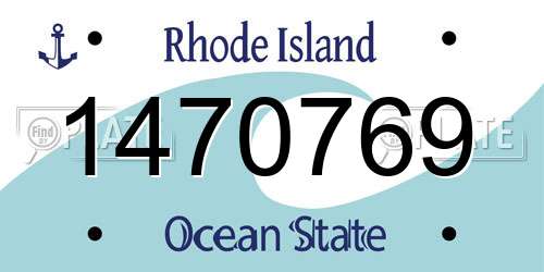1470769 Rhode Island License Plate