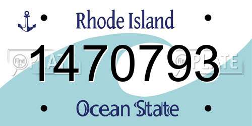 1470793 Rhode Island License Plate