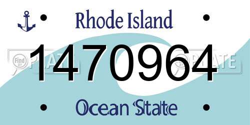 1470964 Rhode Island License Plate