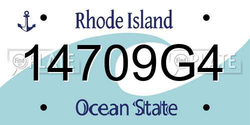 14709G4 Rhode Island License Plate