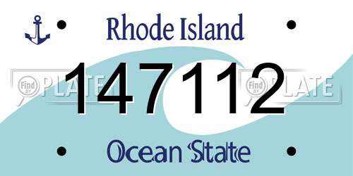 147112 Rhode Island License Plate