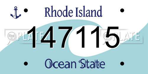 147115 Rhode Island License Plate