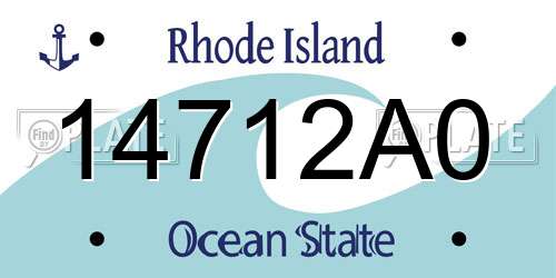 14712A0 Rhode Island License Plate
